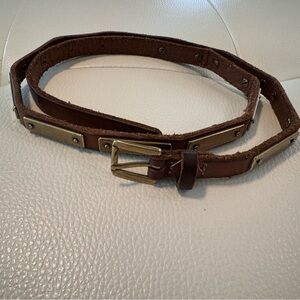 J.Crew genuine leather belt XS 35” long brown
